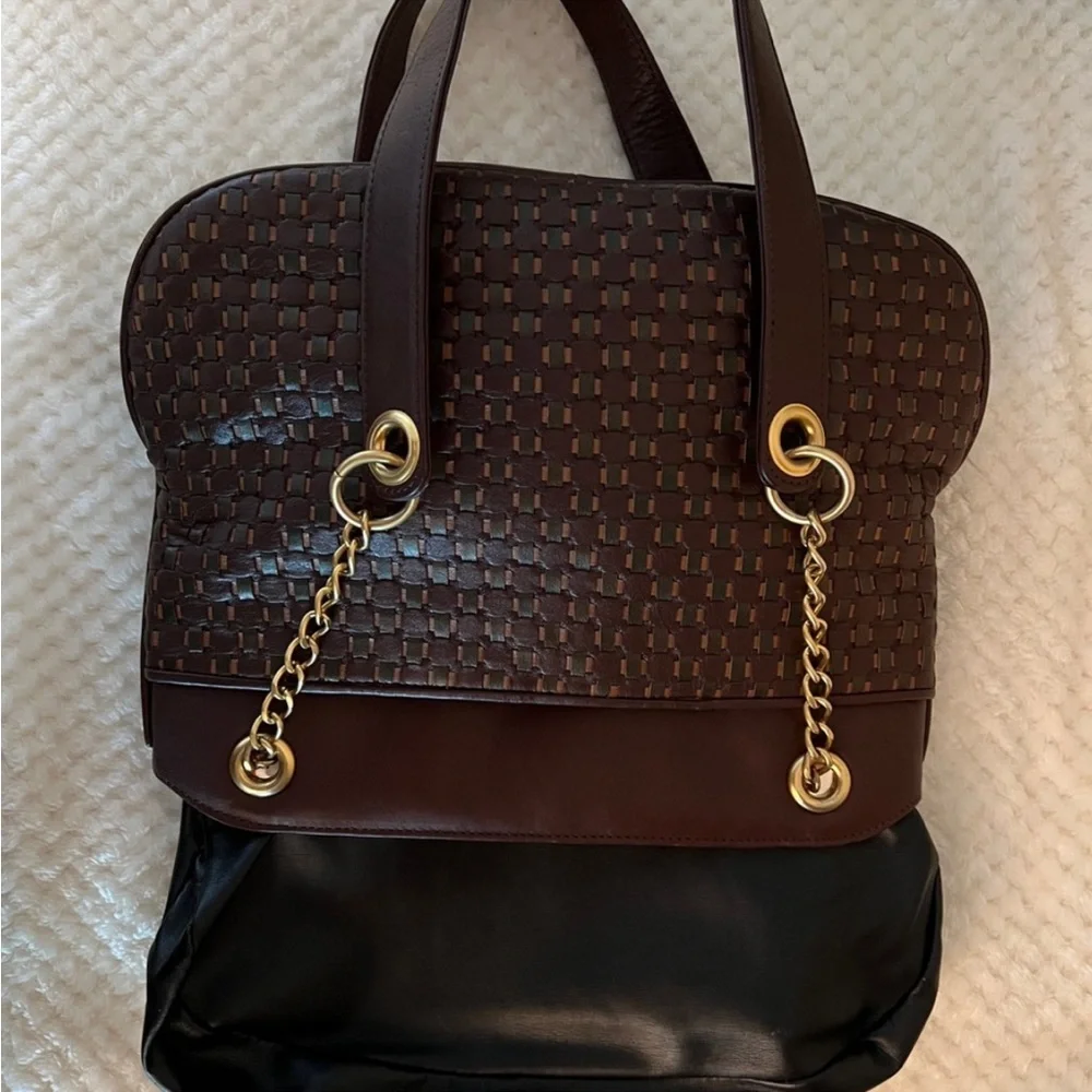 🩷 Vintage Oleg Cassini woven leather purse vintage💚🩷💚